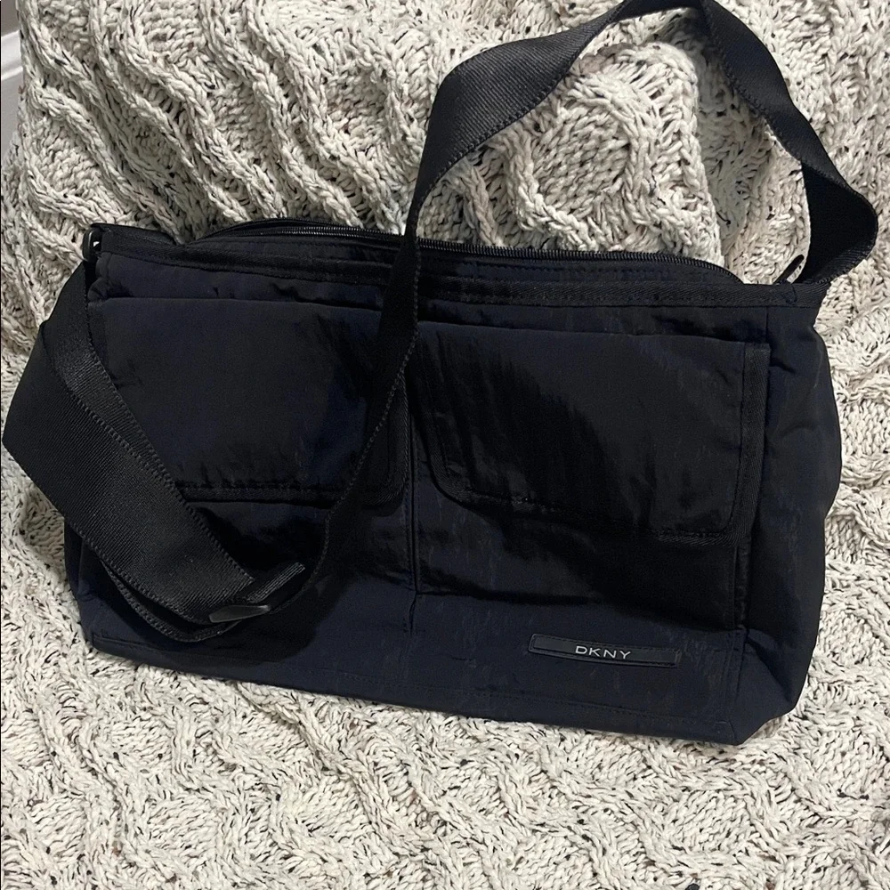 DKNY Black Nylon Messenger Bag